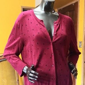 Cable & Gauge Polka Dot Cardigan